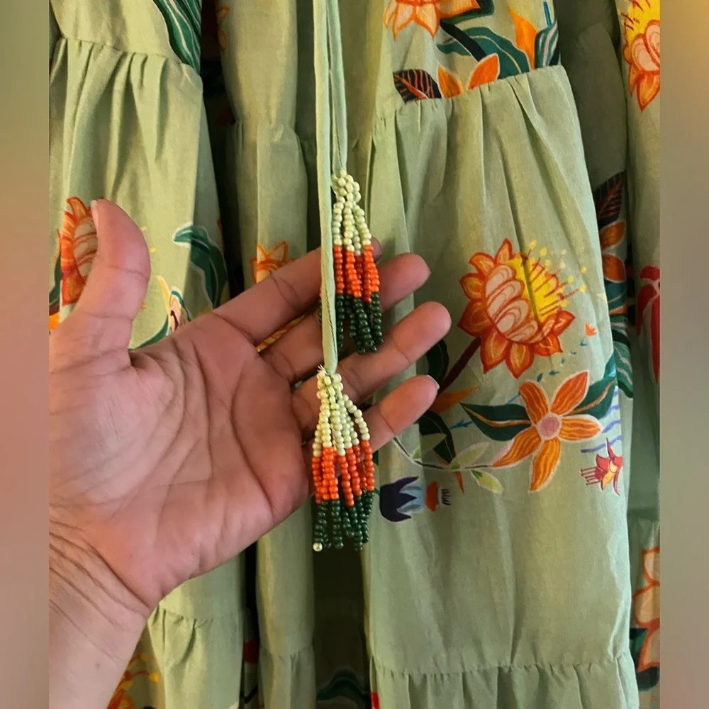 Farm Rio x Anthropologie Off-The-Shoulder Tiered Floral Midi Dress - Picture 5 of 6